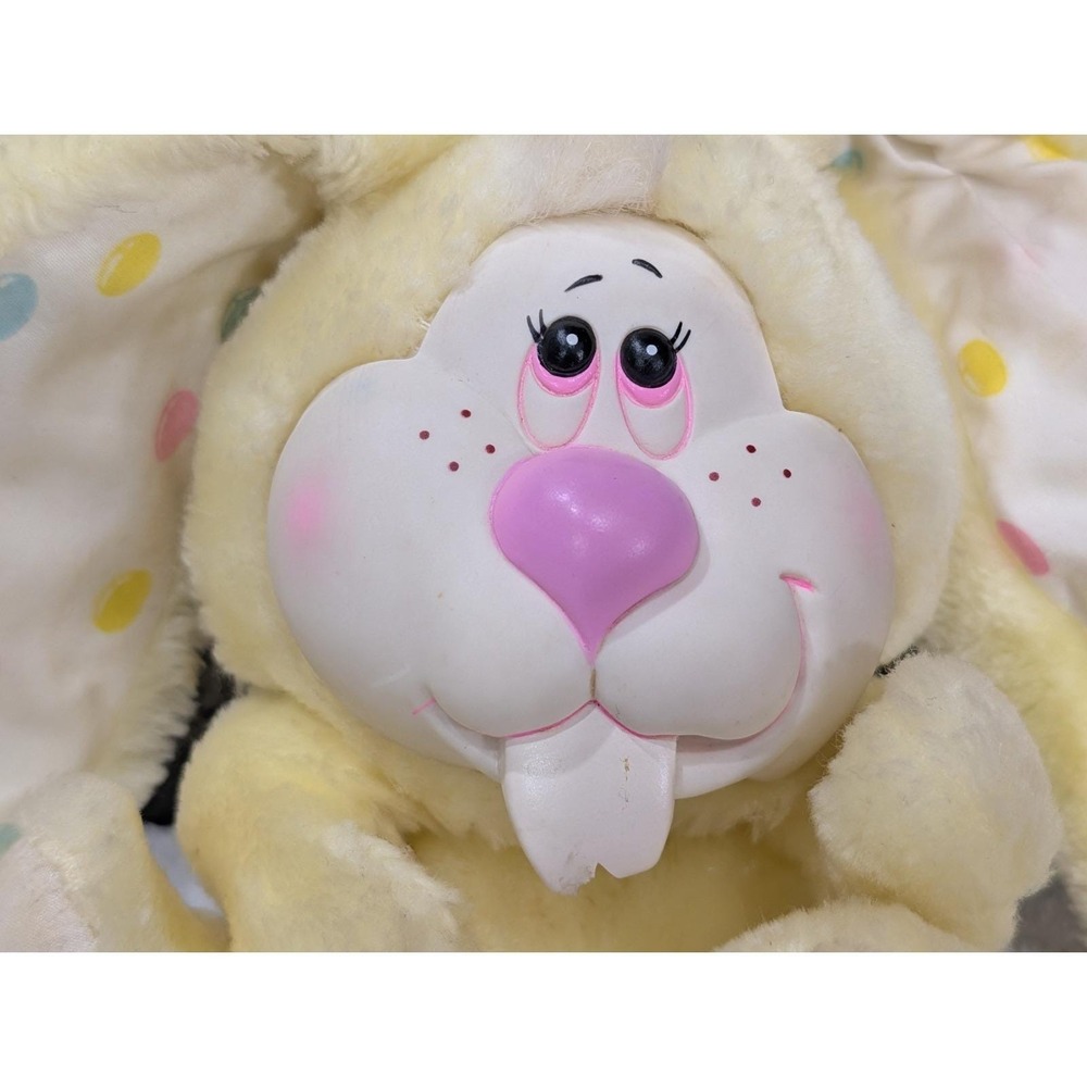 Vintage 1984 Mattel Emotions Yellow Bunny Rabbit Rubber Face Jelly Beans Plush - Picture 2 of 14